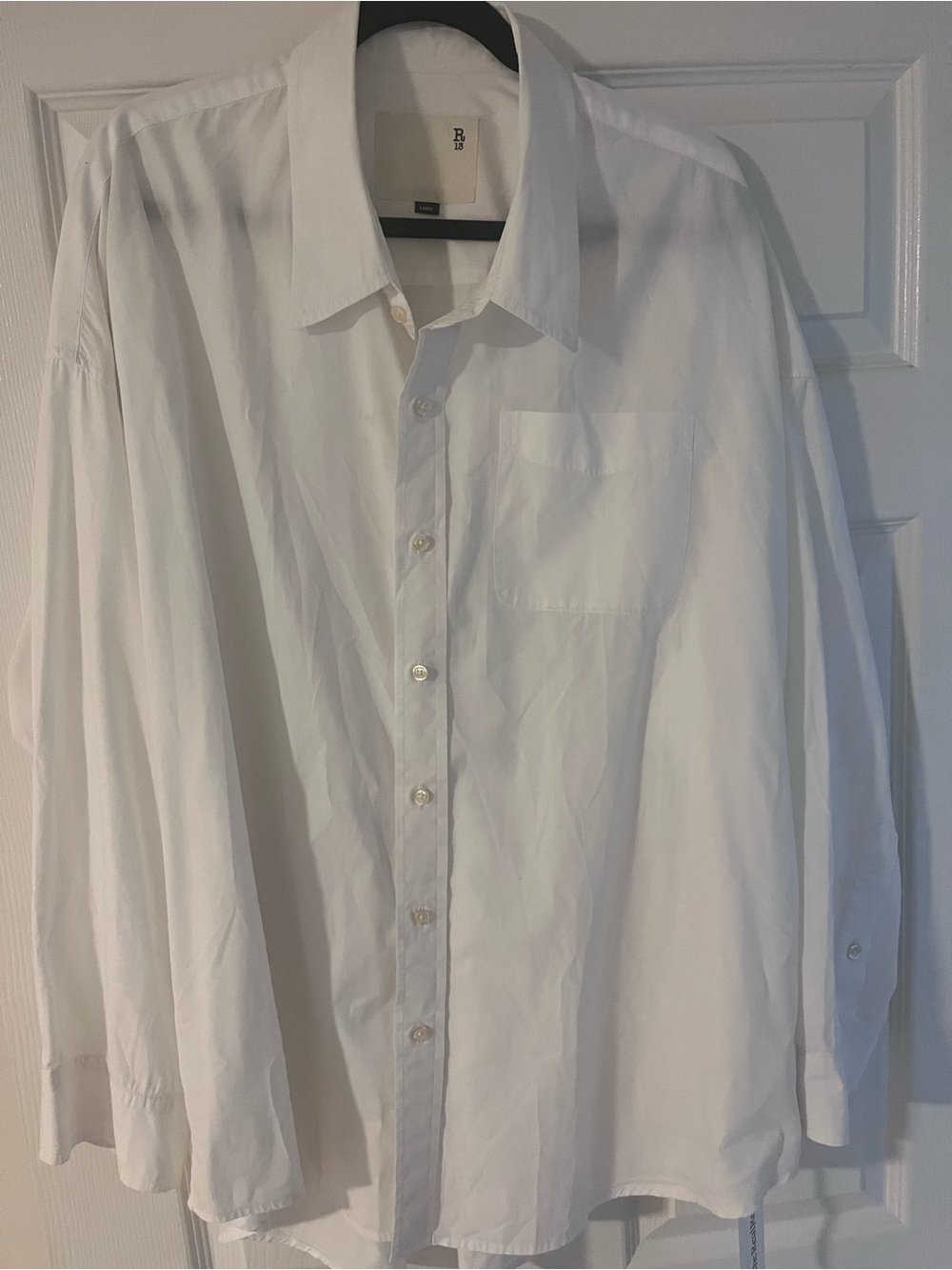 R13 White Men's Long-Sleeve Dress Shirt